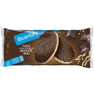 Tortitas de arroz integral con chocolate negro pack 4x2 unidades envase 130,4 g -