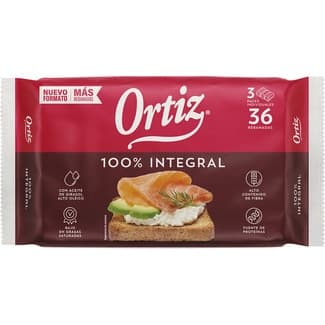 Pan tostado 100% integral 36 rebanadas paquete 320 g -
