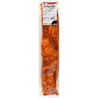 Tira de costilla adobada de cerdo ibérico envasada al vacío envase 600 g -