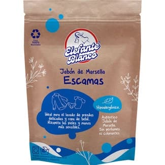 Escamas de jabón de marsella hipoalergénico a mano o máquina bolsa 200 g para pendas delicadas -
