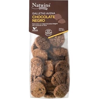 Galletas de avena integral con chocolate negro sin azúcar añadido bolsa 200 g -
