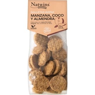 Galletas de avena integral con manzana, coco y almendra sin azúcar añadido bolsa 200 g -