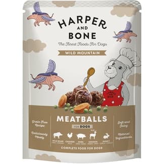 Comida húmeda para perros Meatballs con jabalí, pollo, cerdo, ciervo y conejo sobre 300 g -