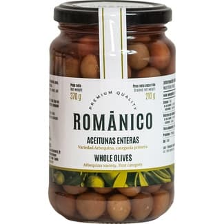 Aceituna arbequina verde entera categoría primera frasco 210 g neto escurrido -