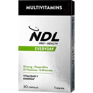 Everyday vitalidad y energía con ginseng, hesperidina, vitaminas y minerales envase 30 cápsulas -