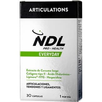 Everyday colágeno tipo II con ácido hialurónico, cúrcuma, Lipinova -11TG y Hesperidina envase 30 cápsulas -