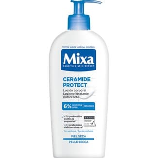 Loción corporal Ceramide Protect con glicerina, lípidos y ceramidas dosificador 400 ml para piel seca -