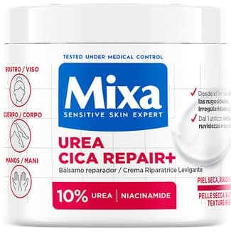 Bálsamo corporal reparador Urea Cica Repair+ con urea y niacinamida tarro 400 ml para piel muy seca y rugosa -