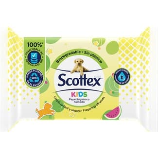 Papel higiénico húmedo Kids con fragancia afrutada paquete 74 unidades -
