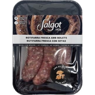 Butifarras frescas con setas sin gluten y sin lactosa bandeja 240 g -