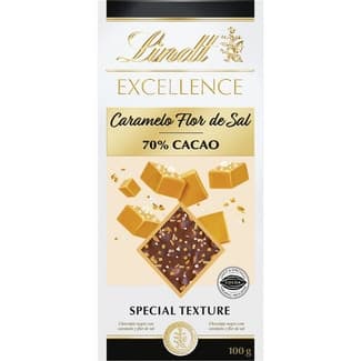 Chocolate negro 70% cacao con caramelo y flor de sal tableta 100 g -