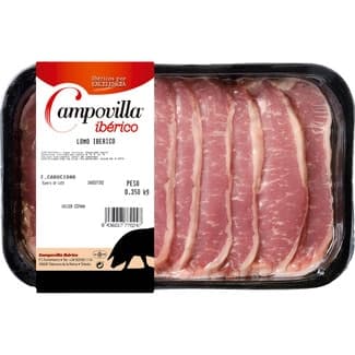 Filetes de lomo fresco de cerdo ibérico bandeja 350 g -