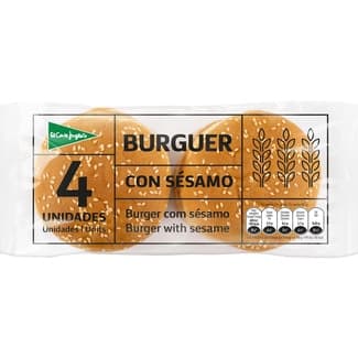 Pan de hamburguesas con sésamo 4 unidades bolsa 220 g -