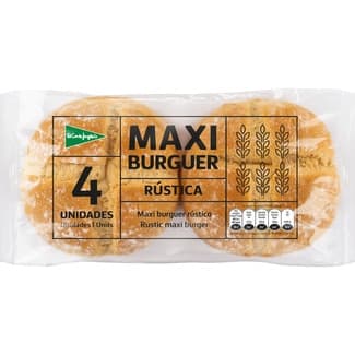 Pan de hamburguesas maxi rústico con sésamo 4 unidades bolsa 320 g -