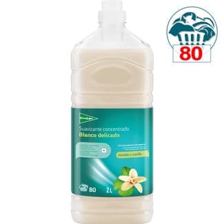 Suavizante concentrado Blanco Delicado Sándalo y vainilla 80 dosis botella 2 l con microcápsulas de fragancia -