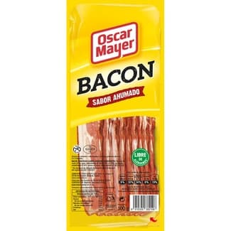 Bacon sabor ahumado en lonchas sin gluten sin lactosa envase 100 g -