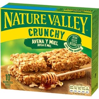 Crunchy barritas de avena 100% integral y miel 5x2 unidades estuche 210 g -