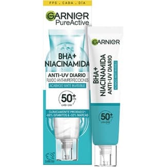 Pure Active fluido facial anti-imperfecciones con BHA+ y Niacinamida SPF-50+ tubo 40 ml -