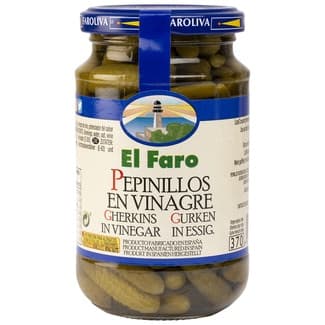 Pepinillos en vinagre frasco 200 g neto escurrido -