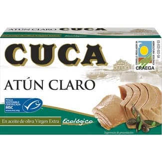 Atún claro en aceite de oliva virgen extra ecológico lata 82 g neto escurrido -
