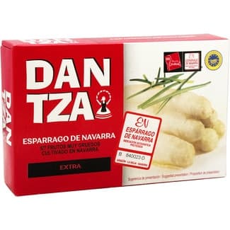 Espárragos blancos extra IGP de Navarra muy gruesos 5-7 piezas lata 220 g neto escurrido -