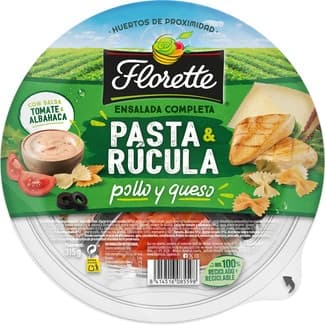 Ensalada Completa pasta & rúcula con pollo y queso tarrina 315 g -
