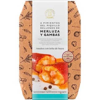 Pimientos del piquillo rellenos de merluza y gambas 4 unidades lata 250 g -