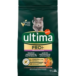 Pro+ pienso para gatos adultos esterilizados con salmón bolsa 1,1 kg -