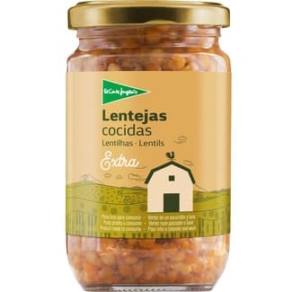 Lentejas cocidas extra frasco 200 g neto escurrido -