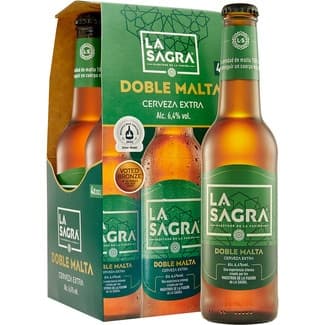 Cerveza rubia doble malta pack 4 botellas 33 cl -