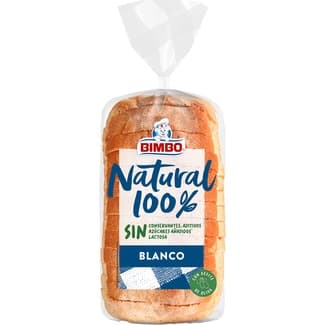 Pan de molde blanco natural 100% sin azúcares añadidos y sin lactosa bolsa 460 g -
