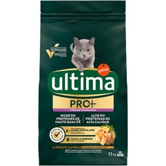 Pro+ pienso para gatos adultos esterilizados con pollo bolsa 1,1 kg -