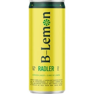 Cerveza rubia con zumo natural de limón tipo Lager lata 33 cl -