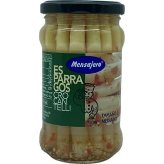 Espárragos blancos crujientes para aperitivo frasco 170 g neto escurrido -