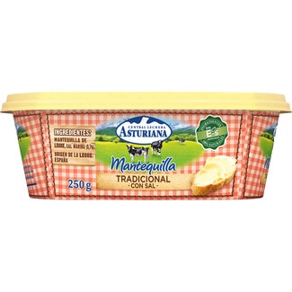 Mantequilla tradicional con sal tarrina 250 g -