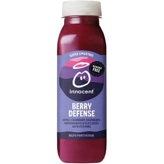 Súper smoothie berry defense manzana, arándano, frambuesa, granada y semillas de lino botella 300 ml con vitaminas botella 300 ml -