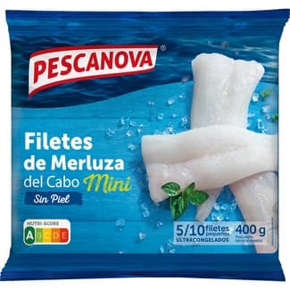 Filetes de merluza sin piel baby bolsa 400 g neto escurrido -