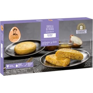 Tortilla de patata con cebolla, para freidora de aire 2 unidades envase 400 g -
