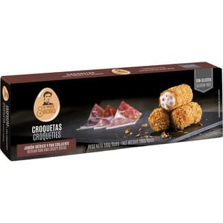 Croquetas de jamón ibérico y pan crujiente sin gluten estuche 200 g -