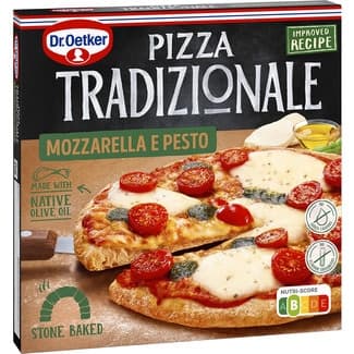 Pizza con queso mozzarella tomate cherry y pesto Mozzarella estuche 385 g -