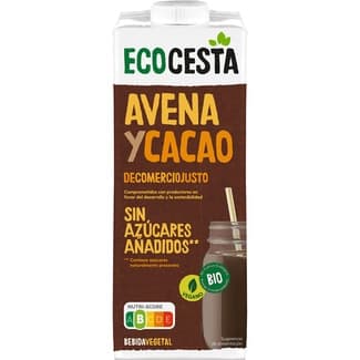 Bebida de avena y cacao ecológica sin azúcares añadidos y vegana brik 1 l -