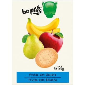 Tarrinas de frutas con galleta desde 6 meses pack 4x120g -