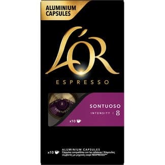 Café Sontuoso intensidad 8 estuche 10 cápsulas compatibles con máquinas Nespresso -