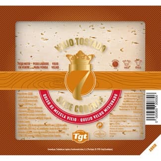 Queso viejo tostado mezcla elaborado con leche pasteurizada cuña 250 g -