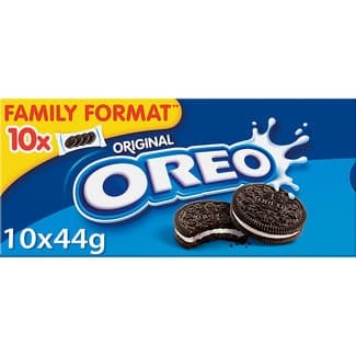 Galletas de chocolate rellenas de crema formato familiar 10 bolsitas individuales estuche 440 g 10 bolsitas con 4 unidades -