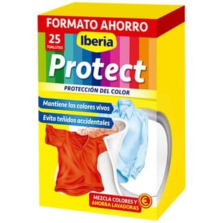 Protect toallitas super absorbentes para ropa de color evita teñidos accidentales caja 25 unidades -