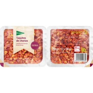 Chorizo en taquitos sin gluten pack 2 envase 100 g -