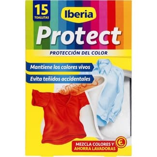 Protect toallitas super absorbentes para ropa de color evita teñidos accidentales caja 15 unidades -