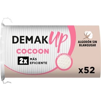 Discos desmaquillantes ovalados Cocoon Algodón sin blanquear con textura acolchada 3D bolsa 52 unidades -