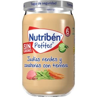 Potitos tarrito judías verdes y zanahorias con ternera sin almidones desde 6 meses tarro 235 g -